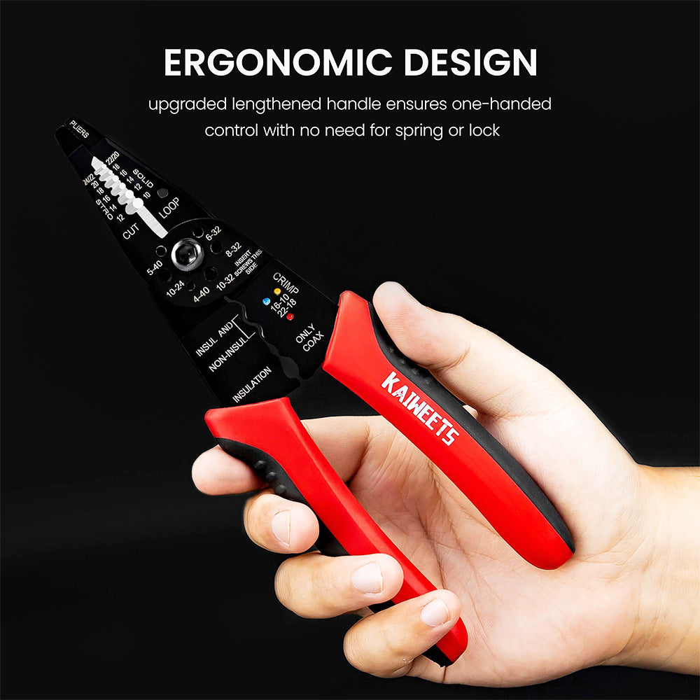 Electrician 6-inch Flush Pliers Wire Stripping Cable Tool Multifunctional Wire Cutters W/ TPR Handle