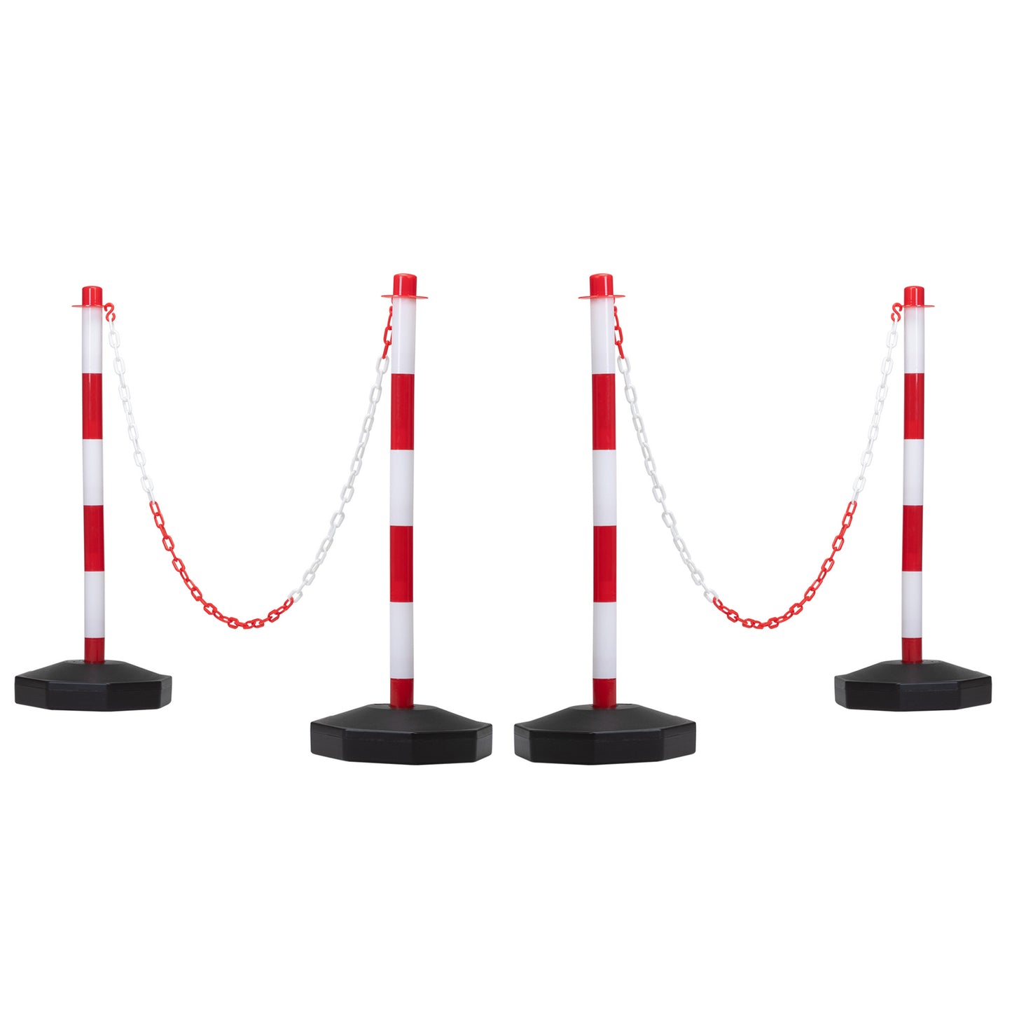 Traffic Delineator Post Cone with Waterflood Base;  Crowd Control Stands Barrier with 5 ft Link Chain;  Parking Cones for Drivers Training