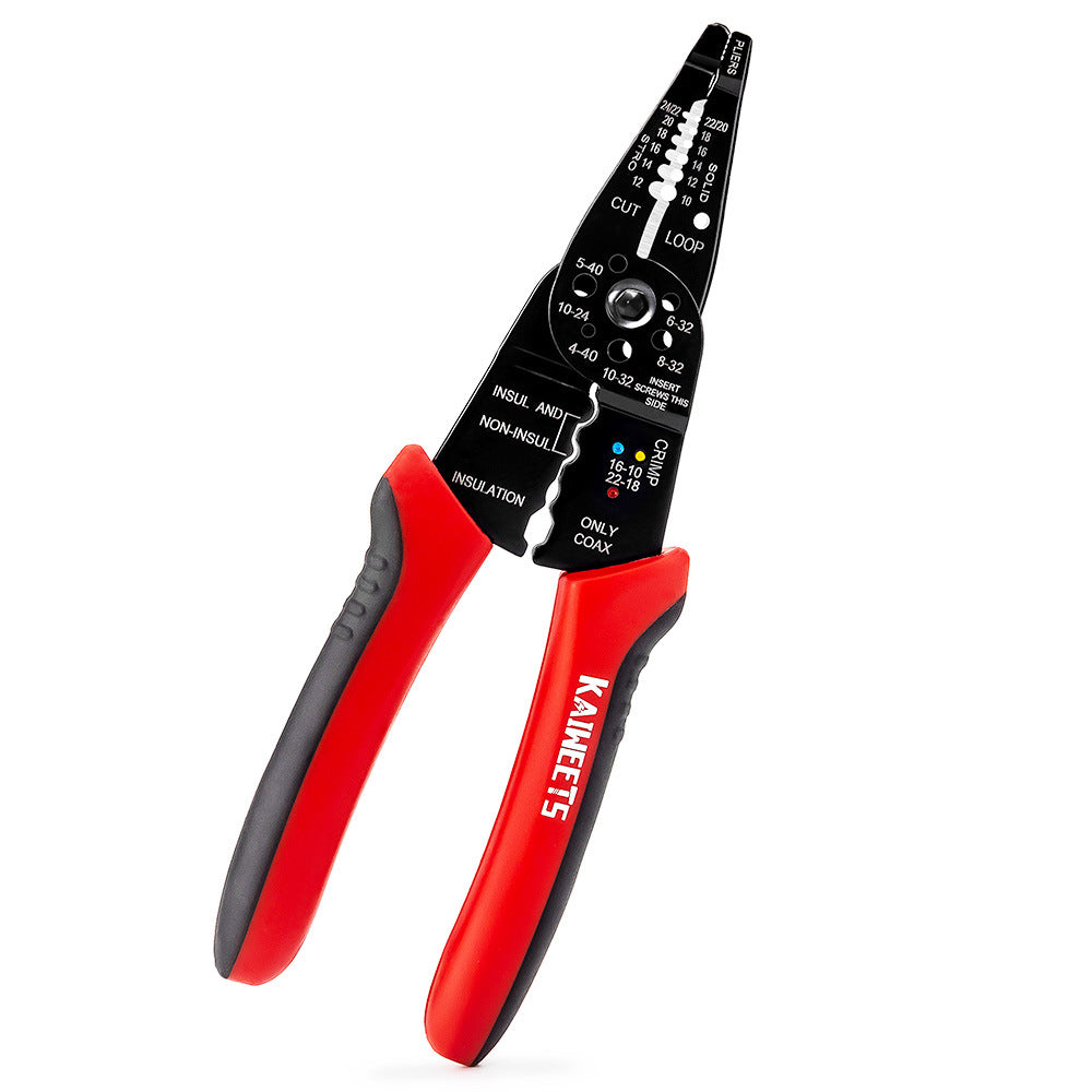 Electrician 6-inch Flush Pliers Wire Stripping Cable Tool Multifunctional Wire Cutters W/ TPR Handle