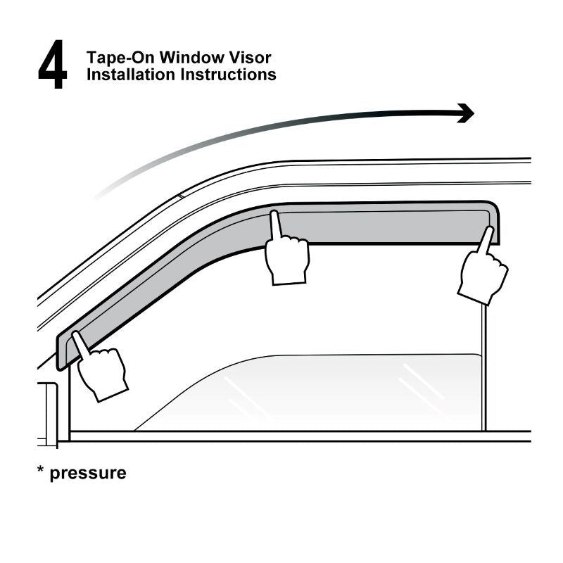 4pcs Shade Deflector Window Visors For 14-20 Jeep Cherokee